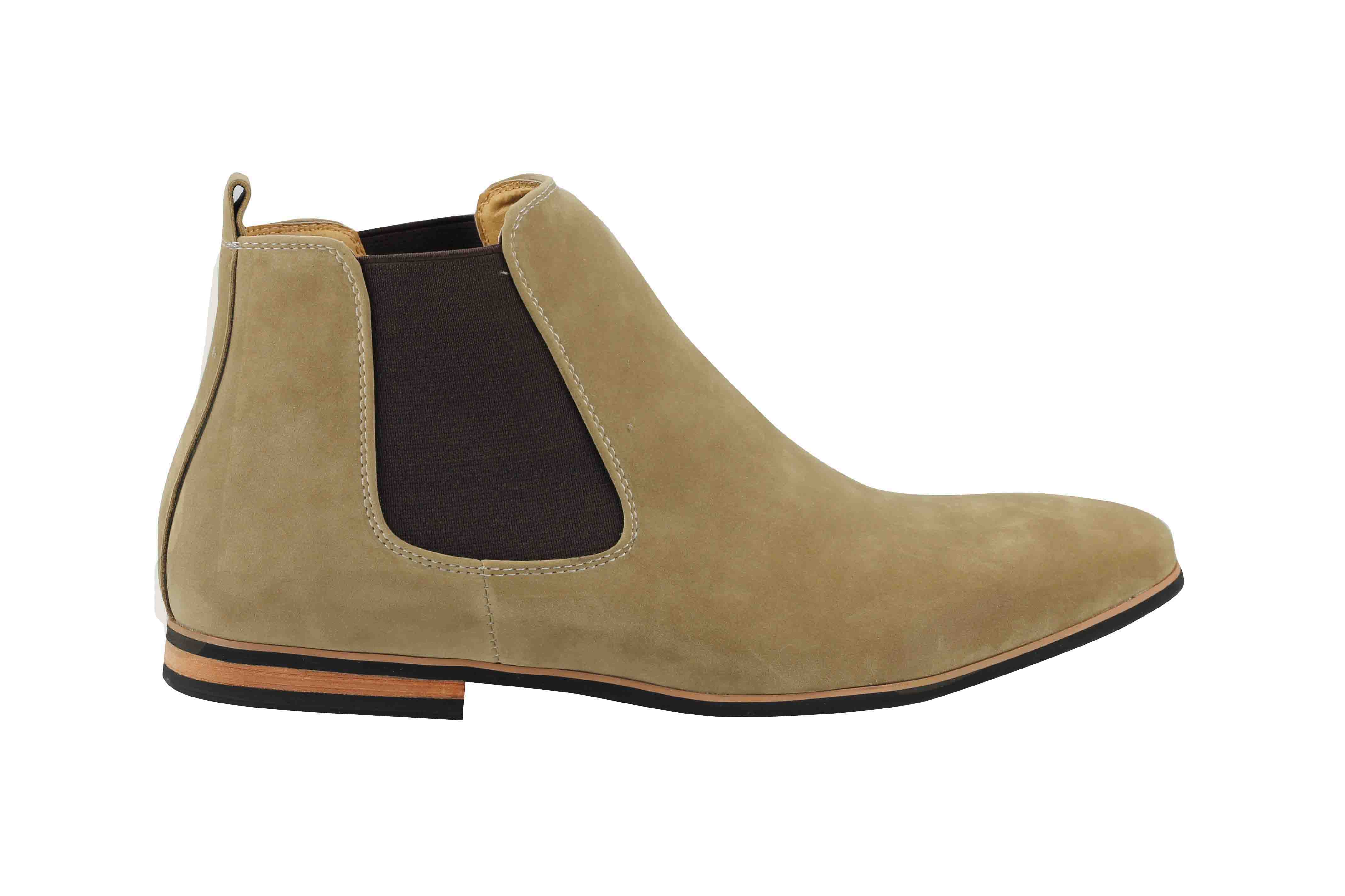 Mens Suede Chelsea Leather Boots Italian Style Smart Casual Desert